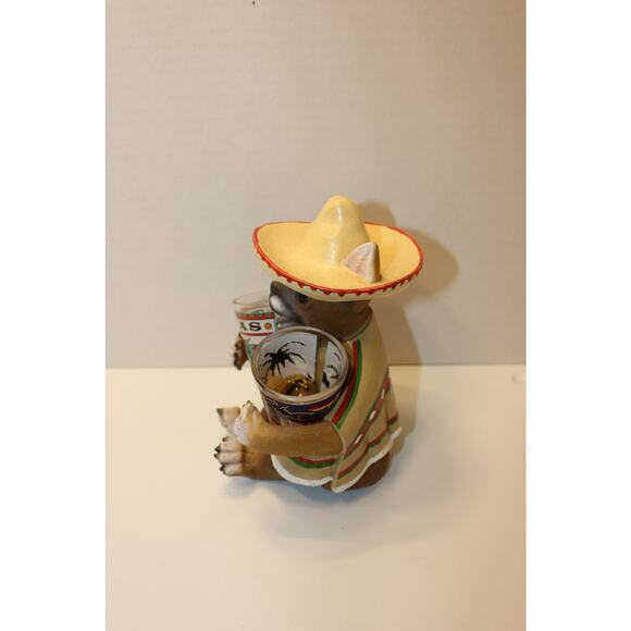 Mexican Chihuahua with Sombrero Hat and Serape TEQUILA CUP HOLDER - Picture 2 of 4